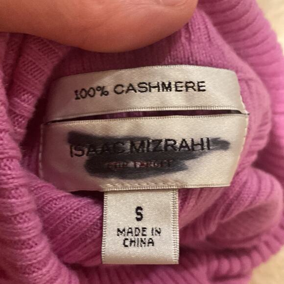 Isaac Mizrahi Women’s Lilac Purple Turtleneck Sweater/Dress Ribbed Cashmere Sz S - Picture 6 of 13
